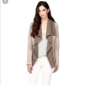 Suede jacket with cascade lapels